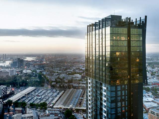 Photograph of the top of the Zen Apartment tower, electrical fit out by Earth Electrical Contractors
